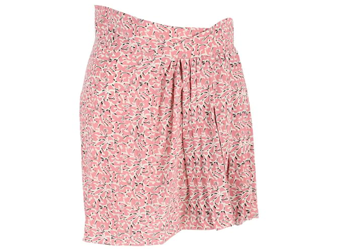 Isabel Marant Mini-jupe plissée en soie rose Viscose Fibre de cellulose  ref.1328060