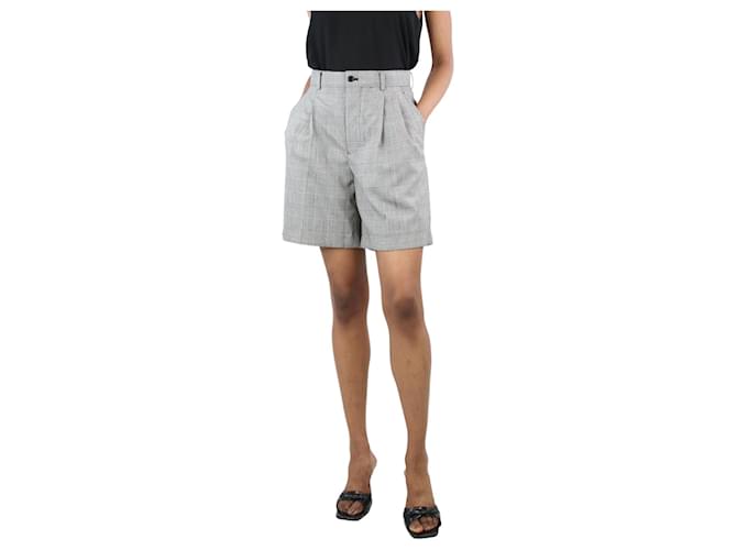 Autre Marque Grey gingham check wool shorts - size XS  ref.1328089