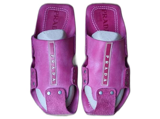 Prada Sandals Pink Leather  ref.1328097