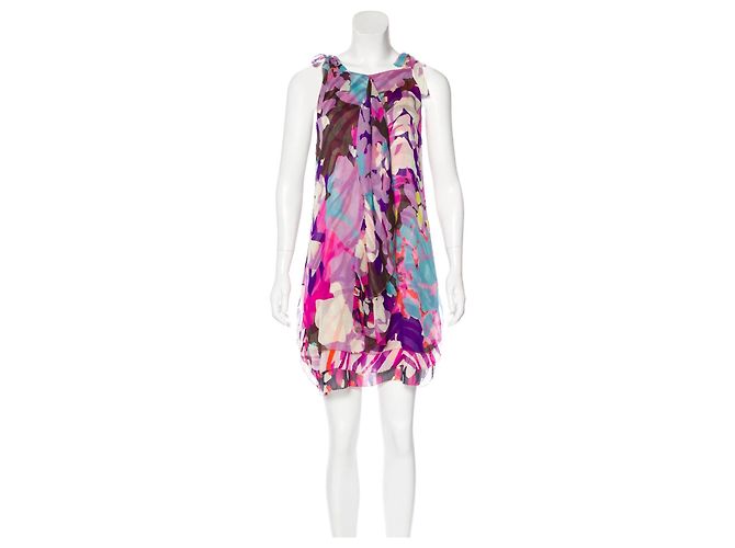 Diane Von Furstenberg Vestido de seda chiffon Deana de DvF Multicolor
