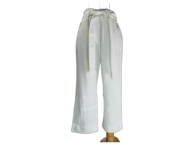 Autre Marque Pants, leggings White Cotton  ref.1328110