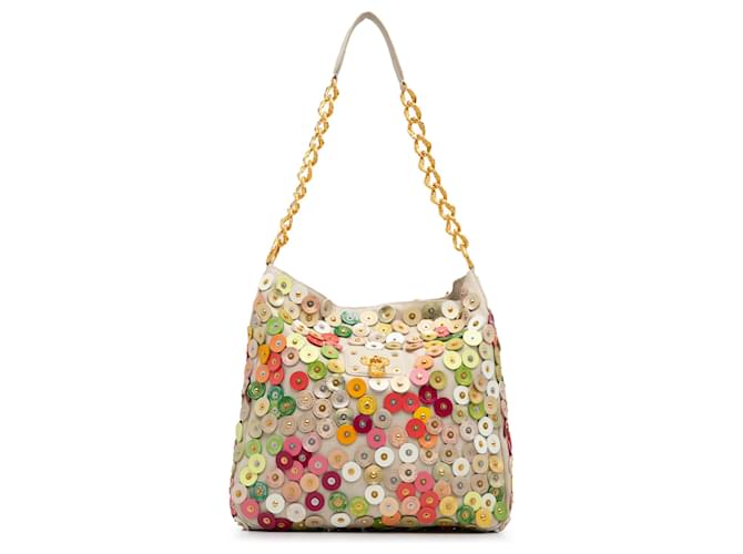 Louis Vuitton Fleurs Morgane mit braunen Tupfen Mehrfarben Beige Leinwand Tuch  ref.1328174