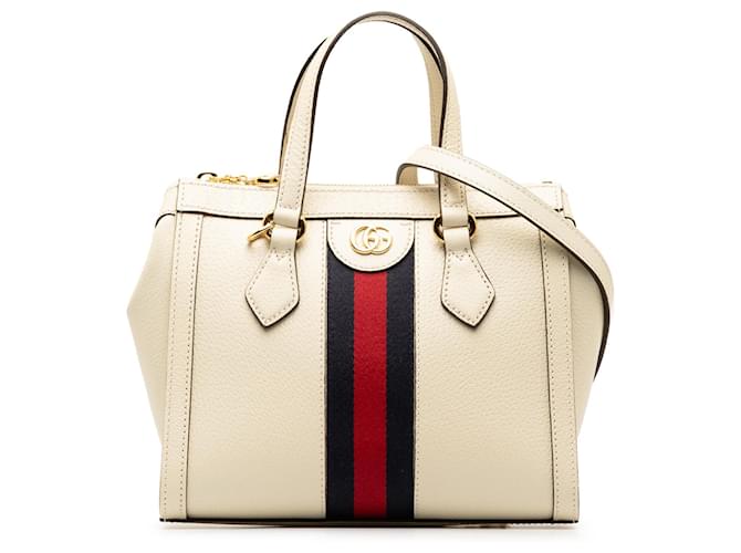 Gucci White Small Ophidia Leather Satchel Pony-style calfskin  ref.1328177