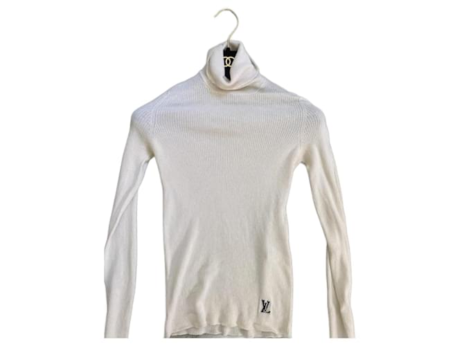 LOUIS VUITTON Turtleneck Wool/Silk Sweater Size XS/S White  ref.1328210