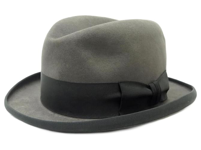 Hermès MOTSCH HAT FOR HERMES IN GRAY FELT WITH T-BOW59 MIXED GRAY BUCKET HAT Grey  ref.1328261