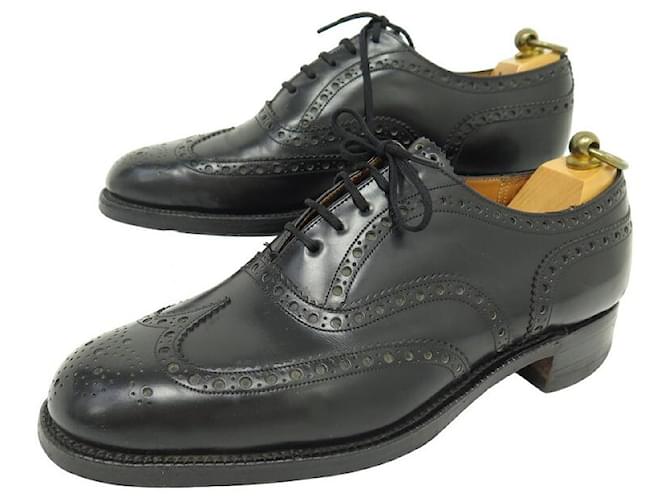 CHURCH'S BURWOOD SHOES 8.5F 42.5 BLACK LEATHER FLORAL TOE oxford shoes SHOES  ref.1328296