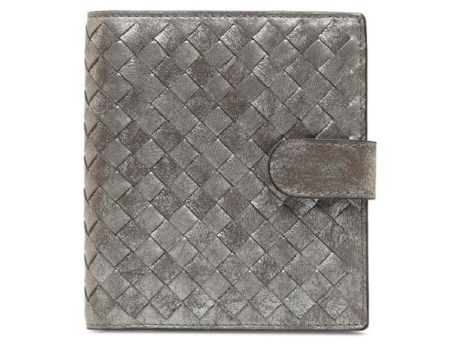 Portefeuille à deux volets en cuir Bottega Veneta Intrecciato Portefeuille court en cuir en bon état  ref.1328303