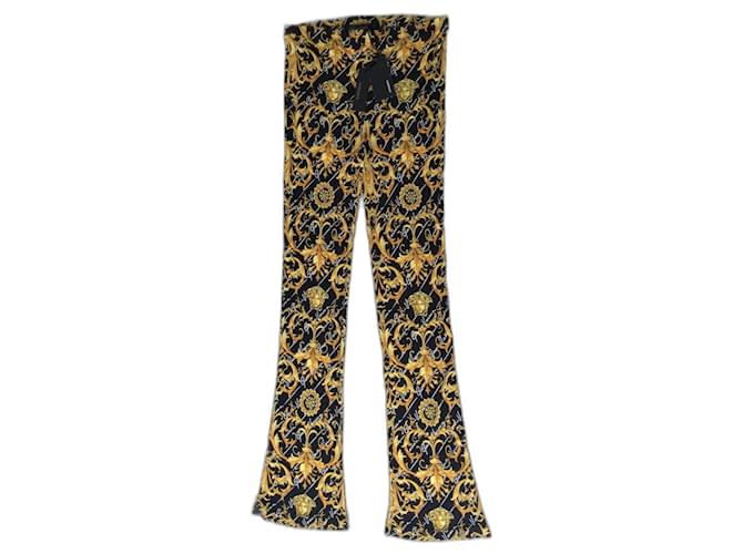 Versace Pantalones, leggings Multicolor Viscosa  ref.1328324