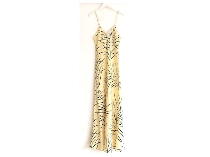 Autre Marque Rodarte yellow silk corsage embellished slip dress  ref.1328327