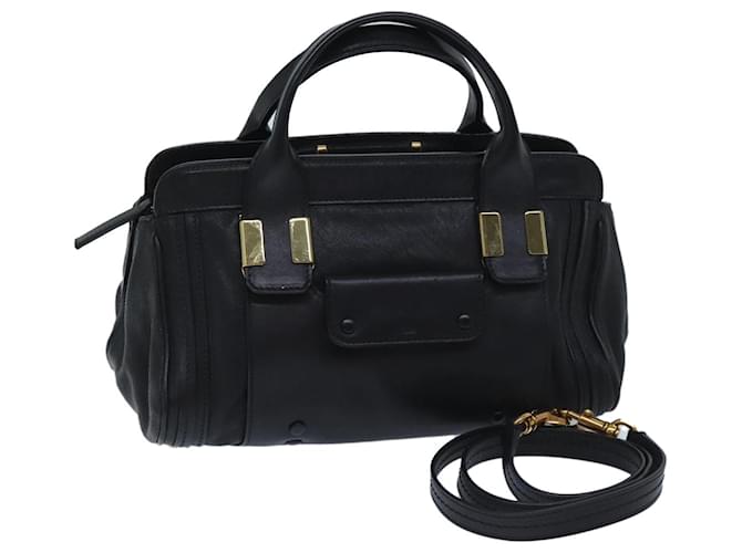 Chloé Chloe Hand Bag Leather 2way Black Auth ep3855  ref.1328365