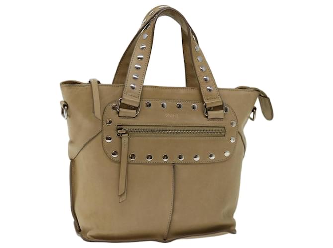 Céline CELINE Hand Bag Leather Beige Auth bs13273  ref.1328388