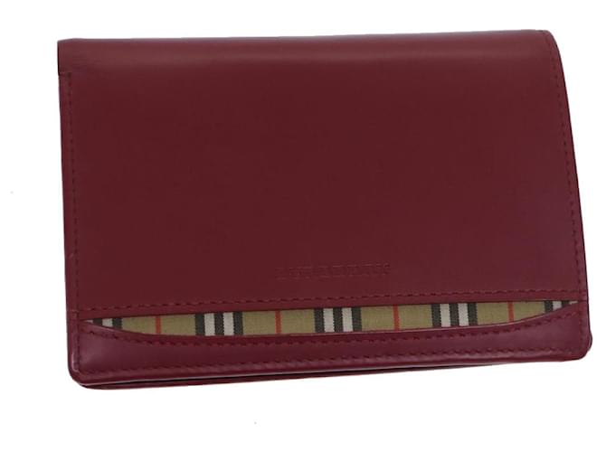 BURBERRY Bifold Wallet Leather Red Auth ep3881  ref.1328390