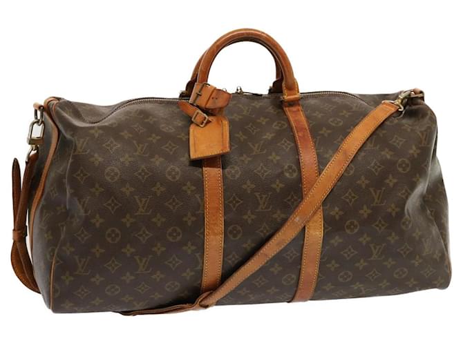 Louis Vuitton Monogram Keepall Bandouliere 55 Boston Bag M41414 LV Auth ar11654b Cloth  ref.1328401