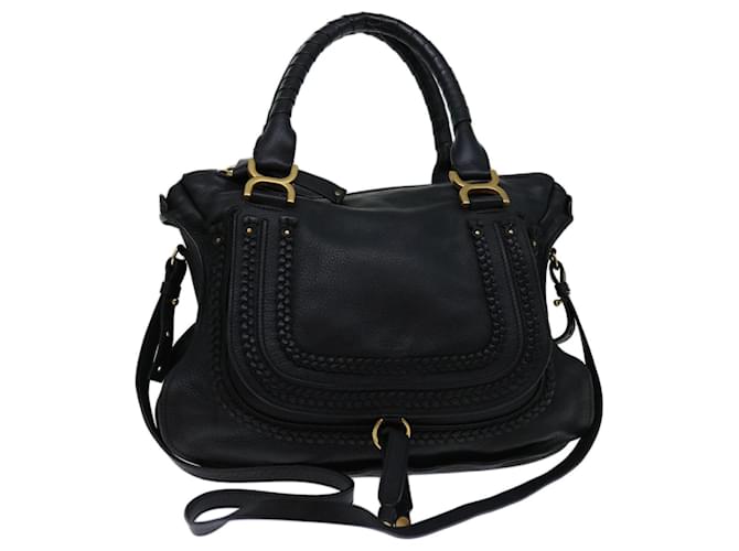 Chloé Chloe Mercy Hand Bag Leather 2way Black Auth yk11313  ref.1328419