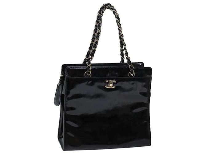 CHANEL Chain Hand Bag patent Black CC Auth 69974A Patent leather  ref.1328436