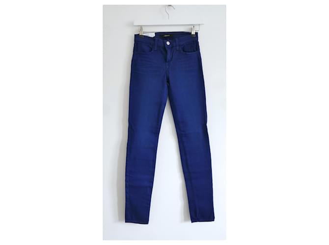 J Brand Super Skinny Jeans Vesper Navy blue Cotton  ref.1328495