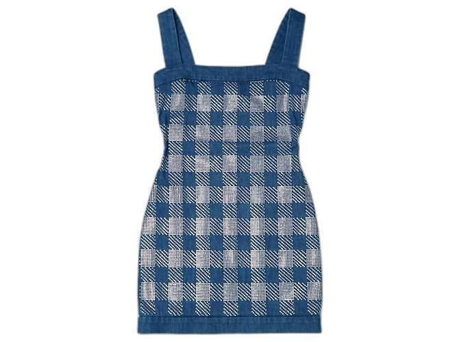 Abito mini Balmain con cristalli blu