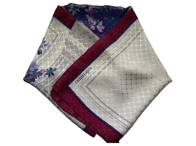 Vintage silk scarf, VALENTINO Prune  ref.1328513