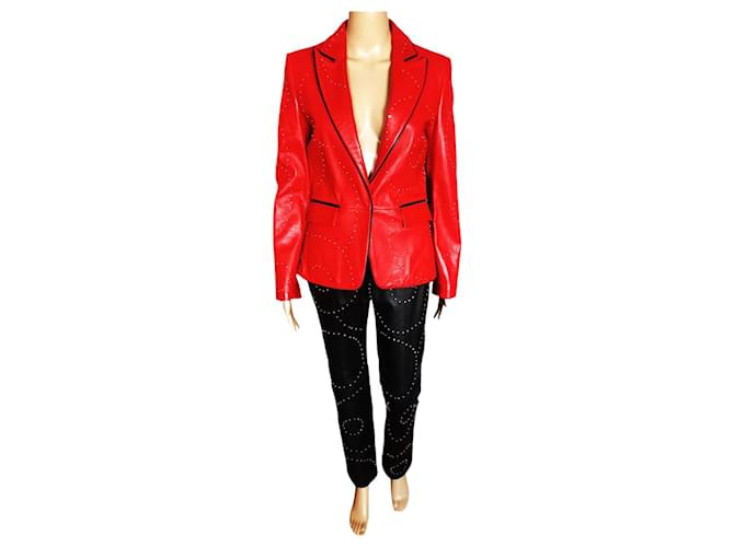 ICEBERG Vestes T.fr 34 Cuir Rouge  ref.1328518