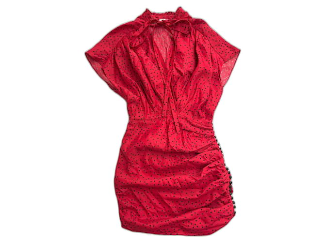 Magda Butrym dress Red Viscose Linen  ref.1328545