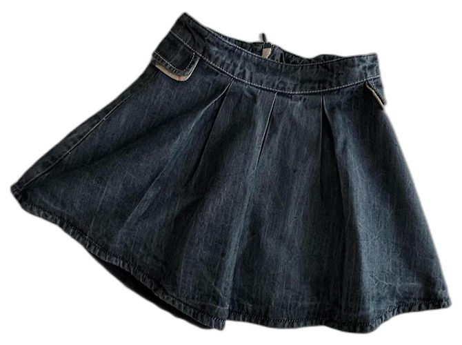 Falda de mezclilla plisada Burberry azul