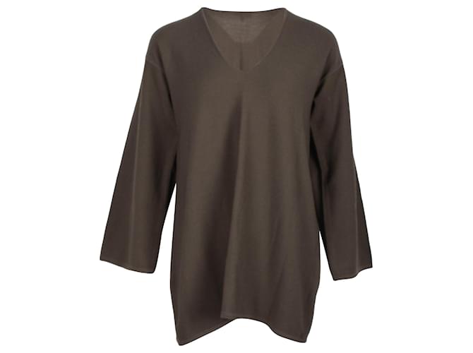 Giorgio Armani V-neck Sweater in Brown Virgin Wool  ref.1328553