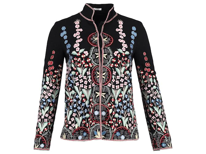 Vilshenko Floral Embroidered Jacket in Black Wool  ref.1328559