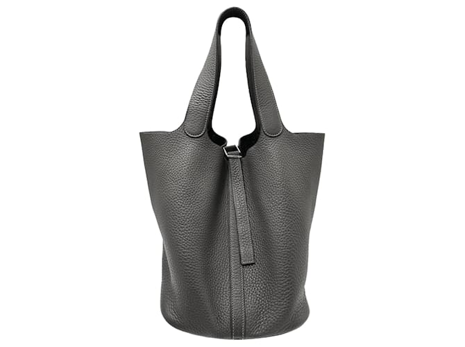 Hermès Picotin Lock 26 GM Bag in Grey Leather  ref.1328568