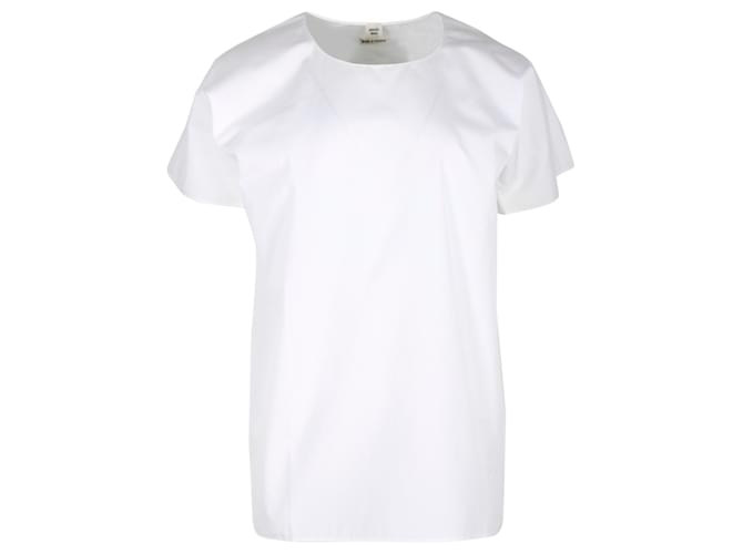 Hermès Hermes Short-Sleeved Top in White Cotton  ref.1328609
