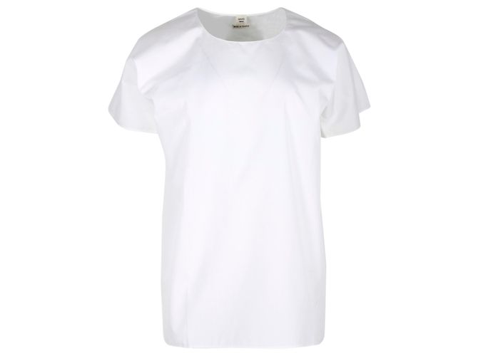 Hermès Top Hermes de manga curta em algodão branco
