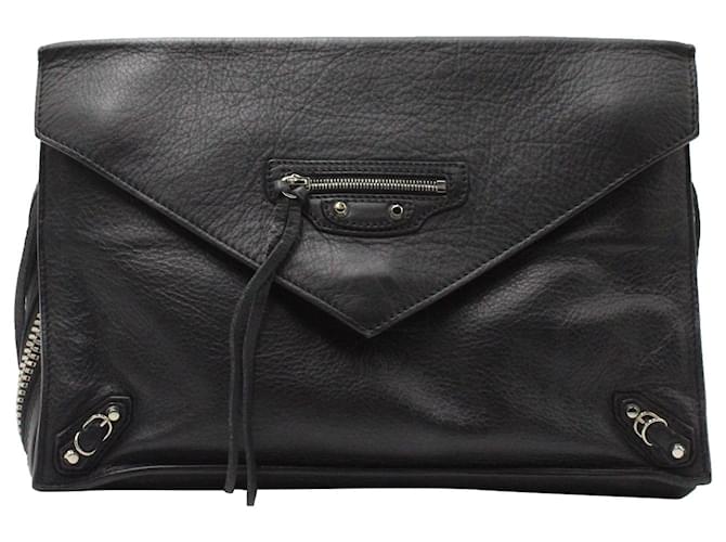 Balenciaga Papier Sight Clutch in Black Leather  ref.1328629