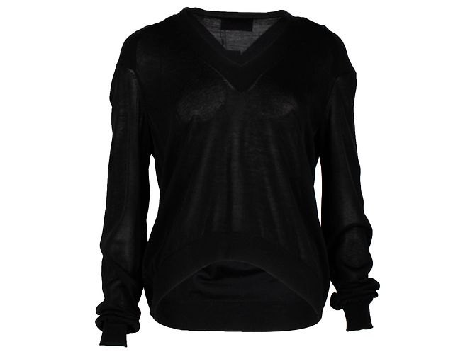 Pull Col V Givenchy en Coton Noir