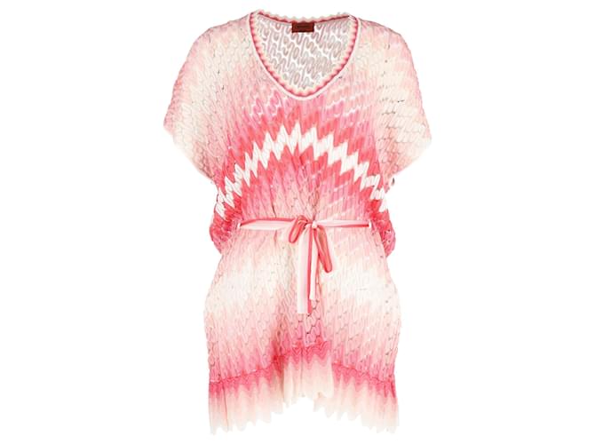 Missoni Open-Knit Cover-Up in Pink Silk  ref.1328647