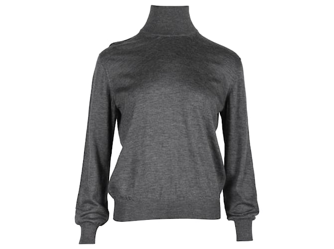 Giorgio Armani Mock Neck Sweater in Grey Cashmere Wool  ref.1328655
