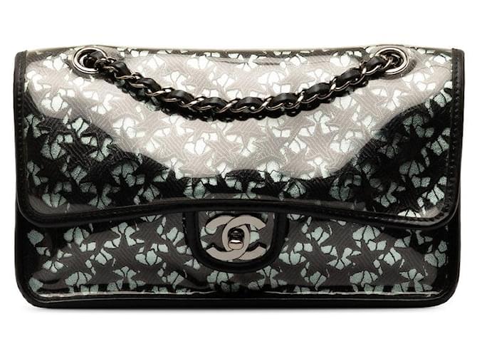 Borsa a tracolla Chanel media classica con patta singola sopra borsa in pizzo in tela in condizioni eccellenti  ref.1328716