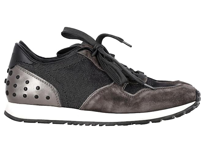 Tod's Gommino Detail Low-Top Sneakers in Grey Suede  ref.1328723