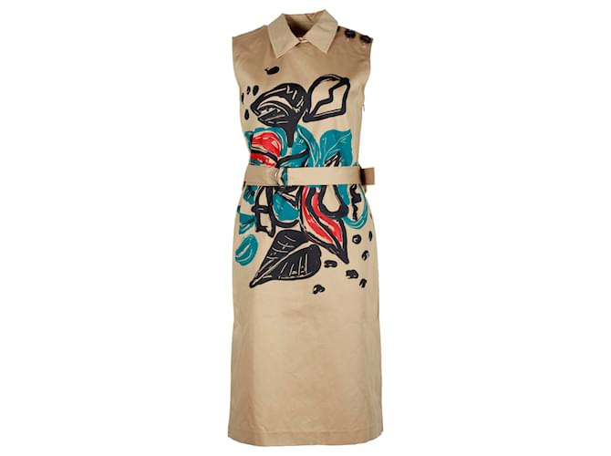 Marni Jungle Liz Print Dress in Khaki Cotton Brown Beige  ref.1328757