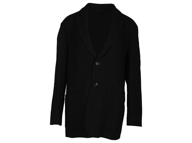 Giorgio Armani Textured Blazer in Black Virgin Wool  ref.1328760