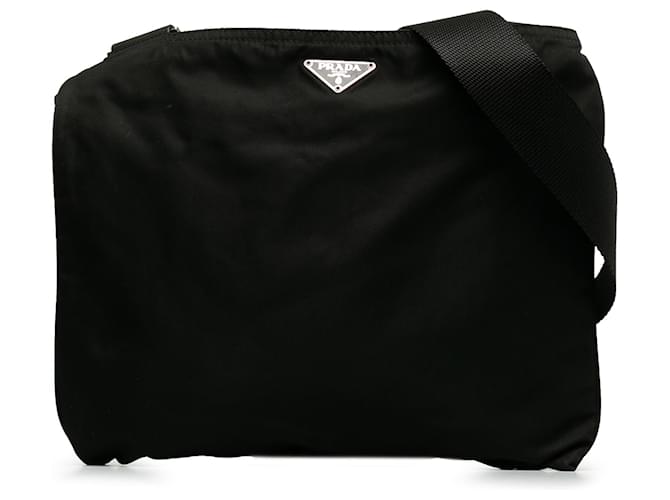 Prada Black Tessuto Crossbody Bag Nylon Cloth  ref.1328865