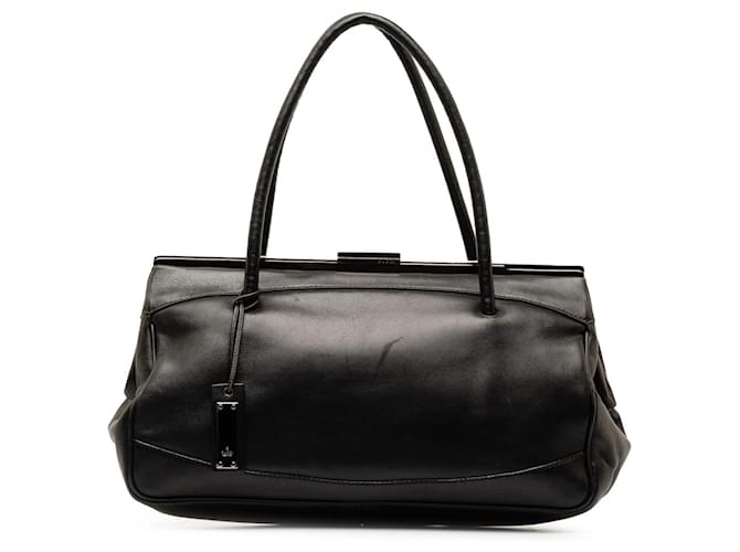 Gucci Black Leather Frame Handbag Pony-style calfskin  ref.1328936
