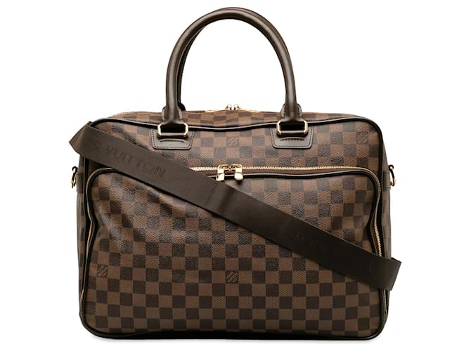 Louis Vuitton Brown Damier Ebene Icare Leather Cloth Pony-style calfskin  ref.1328940