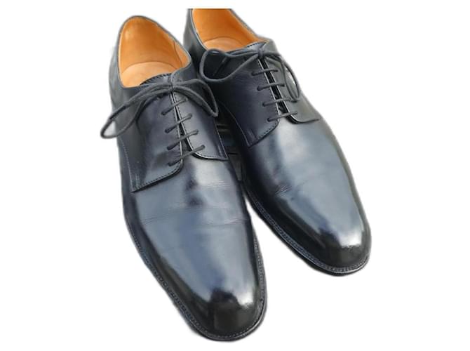 jm weston derby shoes black box 7E 41 wide 41.5 Leather  ref.1328948