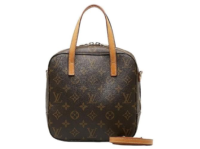 Bolsa Louis Vuitton Monogram Spontini 2WAY M47500 em couro PVC marrom em muito bom estado Plástico  ref.1328950