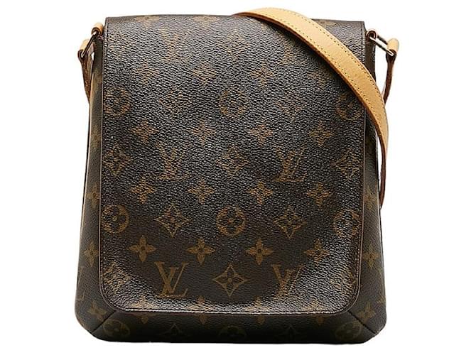 Bolso de hombro largo Louis Vuitton Monogram Musette Salsa M51387 de cuero PVC marrón en buen estado Castaño Plástico  ref.1328953