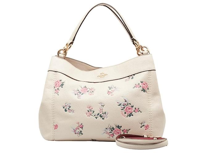 Bolsa de mão pequena Lexy de couro Coach F25858 em muito bom estado Branco  ref.1329004