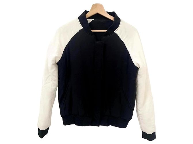 Giacca Bomber Aquaverde in Seta Nero e Bianco