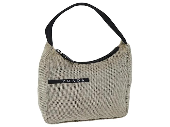 PRADA Hand Bag Canvas Gray Auth 70526 Grey Cloth  ref.1329240