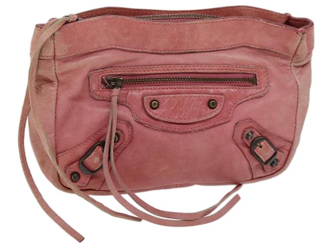BALENCIAGA Pouch Leather Pink 110481 auth 70642  ref.1329308