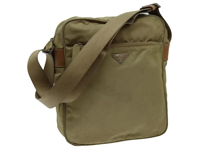 PRADA Shoulder Bag Nylon Beige Auth 70211  ref.1329310