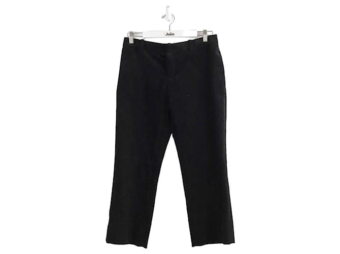 Saint Laurent Straight cotton velvet pants Black  ref.1329341